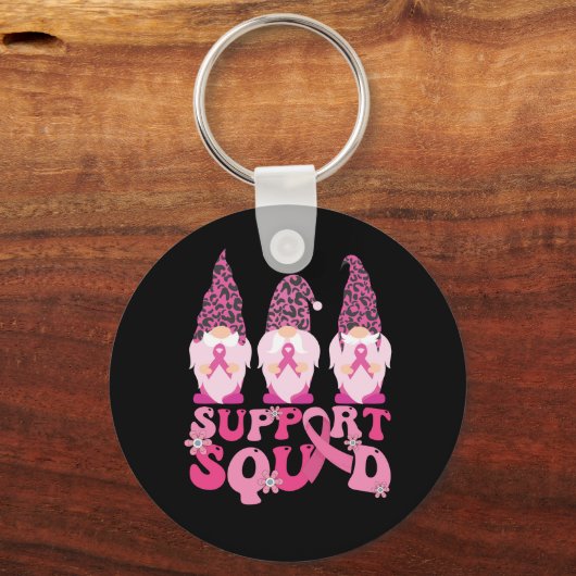 Gnomes unterstützen Squad Brustkrebs-Bewusstsein Schlüsselanhänger (Vorderseite)