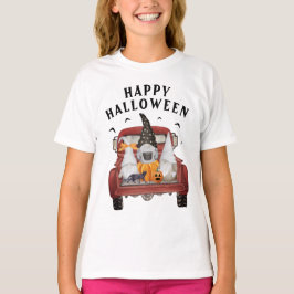 Gnomes Vintag Red Truck Halloween T - Shirt