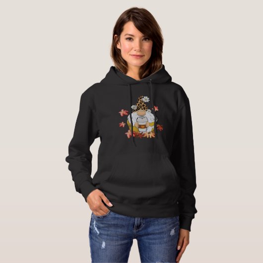 Gnomes Wearing Leopard Hat Erntedank Vibes Pump Hoodie (Vorne ganz)