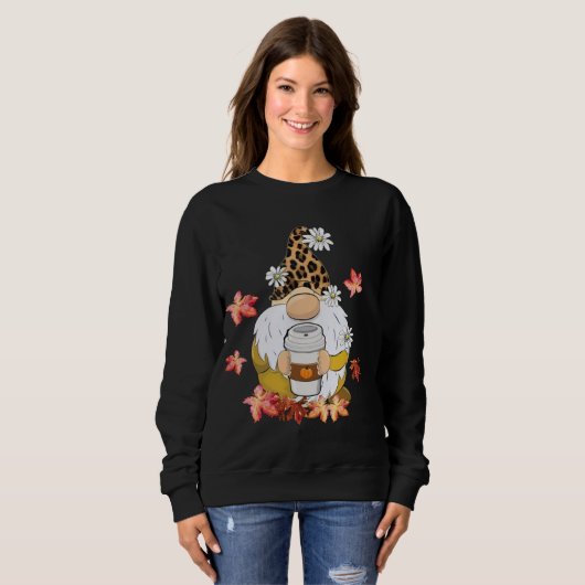Gnomes Wearing Leopard Hat Erntedank Vibes Pump Sweatshirt (Vorne ganz)