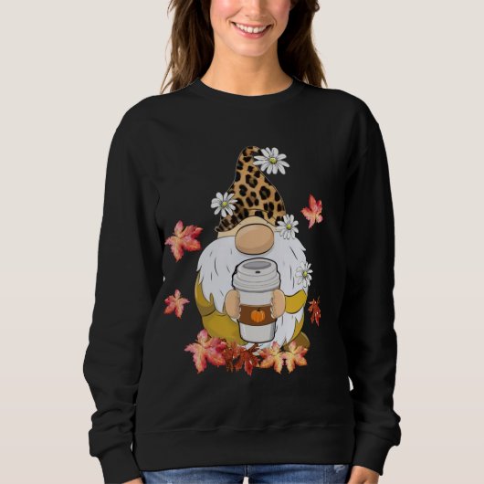 Gnomes Wearing Leopard Hat Erntedank Vibes Pump Sweatshirt (Vorderseite)