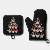 Gnomes Weihnachtsbaum Funny Xmas Feiertage Ofenhandschuh & Topflappen-Set (Vorderseite)