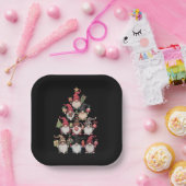 Gnomes Weihnachtsbaum Funny Xmas Feiertage Pappteller (Party)