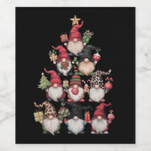 Gnomes Weihnachtsbaum Funny Xmas Feiertage Weinetikett (Einzelnes Label)