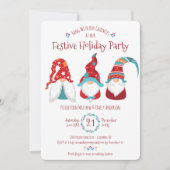 Gnomes Weihnachtsfeier Niedlicher Spaß Einladung (Vorderseite)