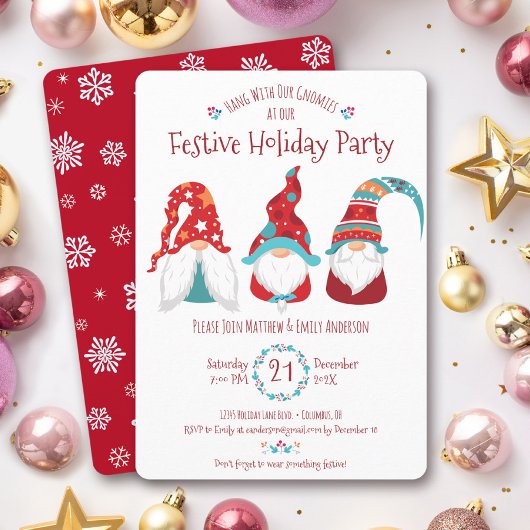 Gnomes Weihnachtsfeier Niedlicher Spaß Einladung