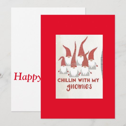 Gnomes Weihnachtskarte Feiertagskarte (Vorne/Hinten)