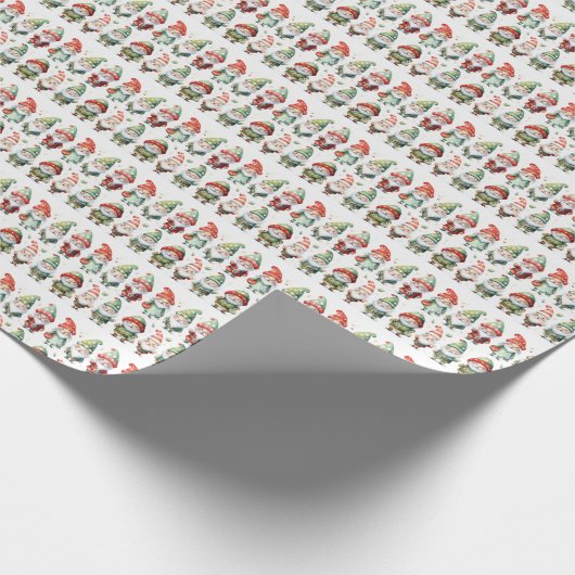 Gnomes Weihnachtskleiden Geschenkpapier (Ecke)