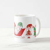 Gnomes Weihnachtsparade Schlitten & Geschenke Kaffeetasse (VorderseiteRechts)