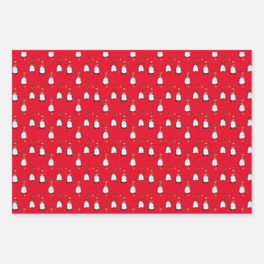 Gnomes Wrapping Paper Flat Sheet Set 3 Geschenkpapier Set (Vorderseite 2)