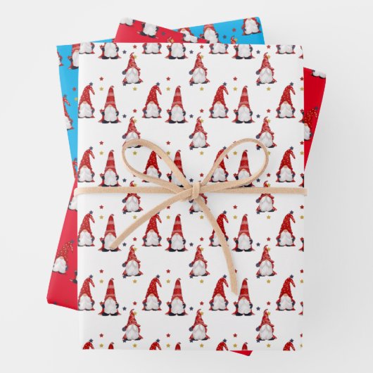 Gnomes Wrapping Paper Flat Sheet Set 3 Geschenkpapier Set (Beispiel)