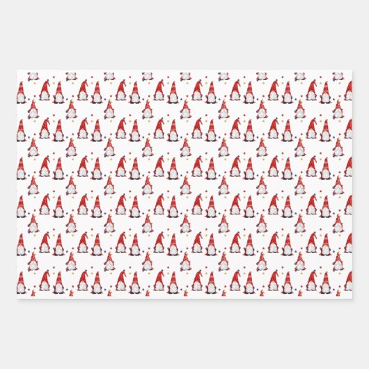 Gnomes Wrapping Paper Flat Sheet Set 3 Geschenkpapier Set (Vorderseite)