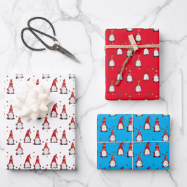 Gnomes Wrapping Paper Flat Sheet Set 3 Geschenkpapier Set