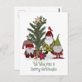 Gnomes wünscht dir ein Berry Weihnachten Postkarte (Vorne/Hinten)
