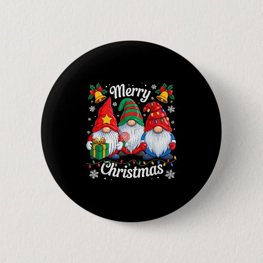 Gnomes Xmas Funny Frohe Weihnachtsgnomes Männer Fr Button (Vorderseite)