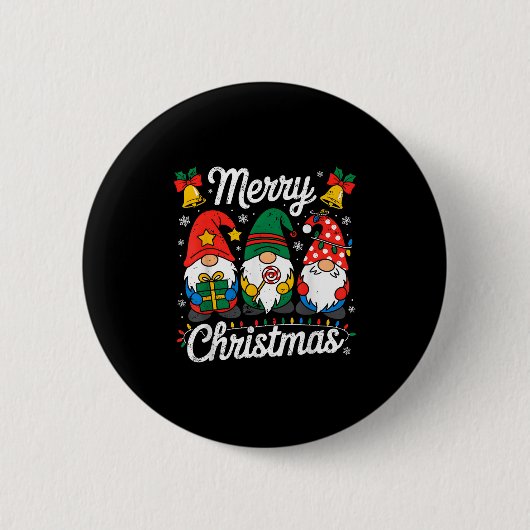 Gnomes Xmas Funny Frohe Weihnachtsgnomes Männer Fr Button (Vorderseite)