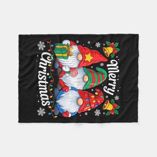 Gnomes Xmas Funny Frohe Weihnachtsgnomes Männer Fr Fleecedecke (Vorderseite (Horizontal))