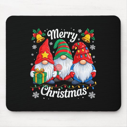 Gnomes Xmas Funny Frohe Weihnachtsgnomes Männer Fr Mousepad (Vorne)