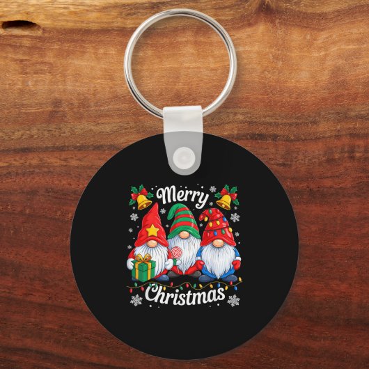 Gnomes Xmas Funny Frohe Weihnachtsgnomes Männer Fr Schlüsselanhänger (Vorderseite)