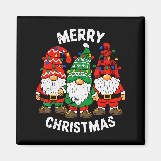 Gnomes Xmas Funny Merry Christmas Squad For Men Wo Magnet (Vorne)