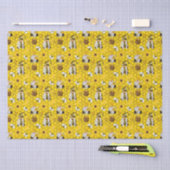 Gnomes Yellow Sunflowers Bees Honey Seidenpapier (Handwerk)