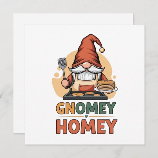 Gnomey Home Pancakes Design Dankeskarte (Vorne/Hinten)