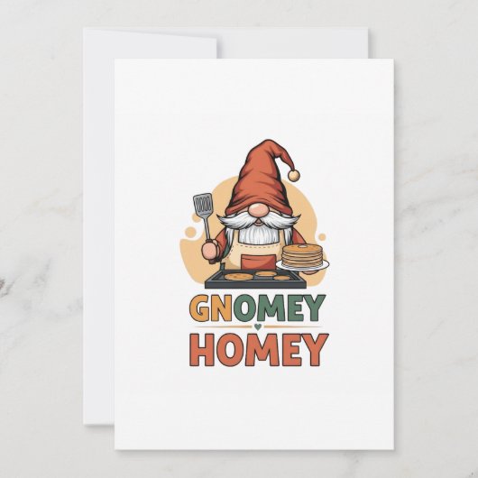 Gnomey Home Pancakes Design Einladung (Vorderseite)