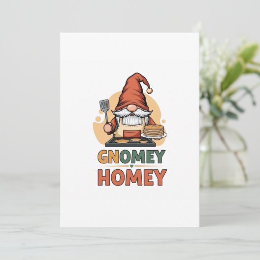 Gnomey Home Pancakes Design Einladung (Stehend Vorderseite)