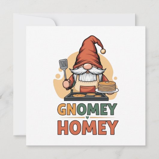 Gnomey Home Pancakes Design Einladung (Vorderseite)