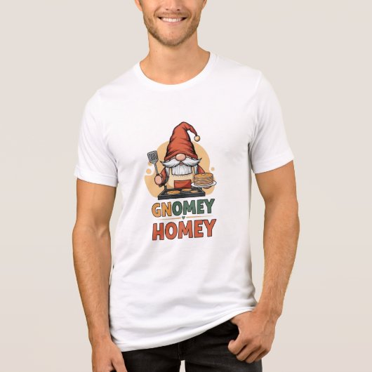 Gnomey Home Pancakes Design Tri-Blend Shirt (Vorderseite)