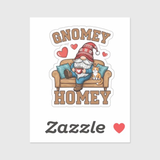 Gnomey homey gnome auf Zuhause design Aufkleber (Blatt)