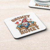 Gnomey homey gnome auf Zuhause design Getränkeuntersetzer (Linke Seite)