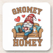 Gnomey homey gnome auf Zuhause design Getränkeuntersetzer (Vorderseite)