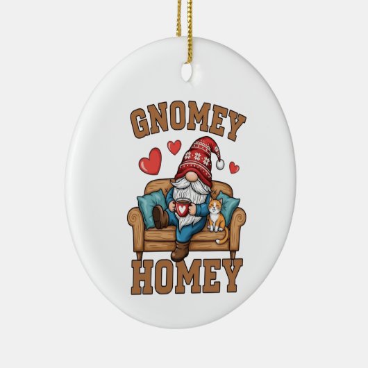 Gnomey homey gnome auf Zuhause design Keramik Ornament (Rechts)