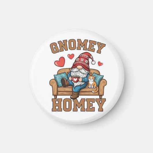Gnomey homey gnome auf Zuhause design Magnet (Vorne)