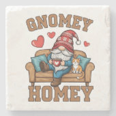 Gnomey homey gnome auf Zuhause design Steinuntersetzer (Vorderseite)