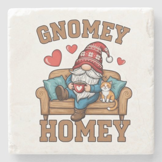 Gnomey homey gnome auf Zuhause design Steinuntersetzer (Vorderseite)