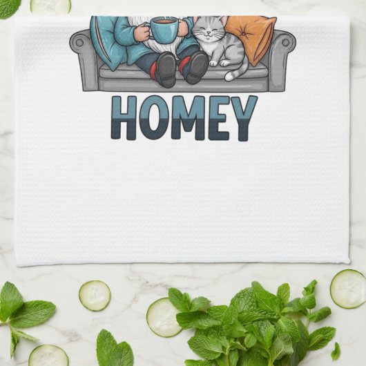 Gnomey homey gnome auf Zuhause Geschirrtuch (Gefaltet)