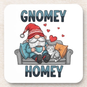 Gnomey homey gnome auf Zuhause Getränkeuntersetzer