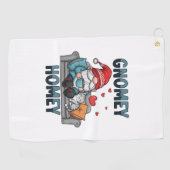 Gnomey homey gnome auf Zuhause Golfhandtuch (Horizontal)