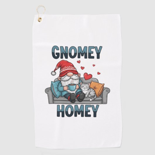 Gnomey homey gnome auf Zuhause Golfhandtuch (Vorderseite)