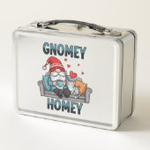 Gnomey homey gnome auf Zuhause Metal Lunchbox (Rückseite)