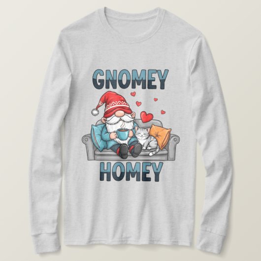 Gnomey homey gnome auf Zuhause T-Shirt (Design vorne)