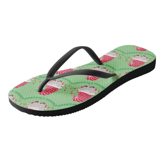 Gnomie Christmas Flip Flops Badesandalen (Schrägansicht)