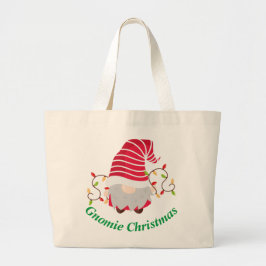 Gnomie Christmas Large Tote Bag Jumbo Stoffbeutel