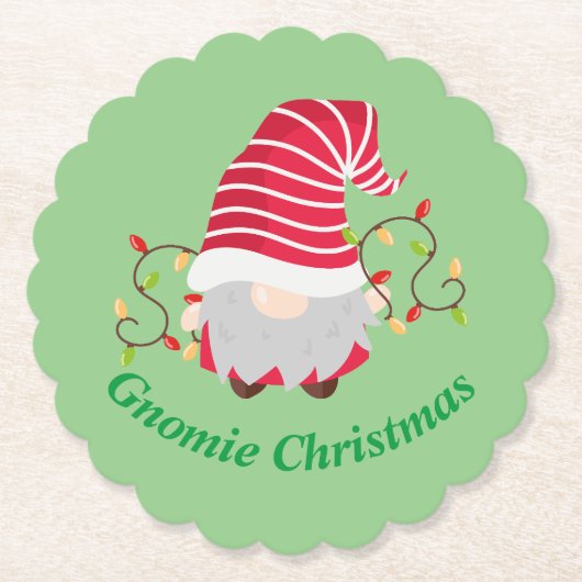 Gnomie Christmas Paper Untersetzer (Vorderseite)