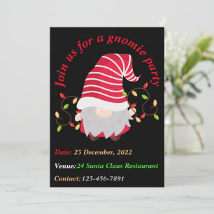 Gnomie Christmas Party Einladung Card