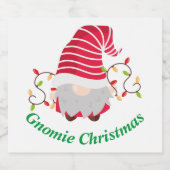 Gnomie Christmas Sparkling Wine Label Schaumweinetikett (Einzelnes Label)