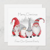 Gnomie Family Christmas Card Dankeskarte (Vorne/Hinten)