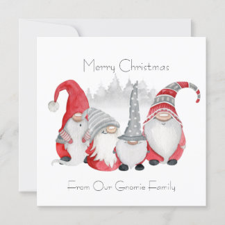Gnomie Family Christmas Card Dankeskarte